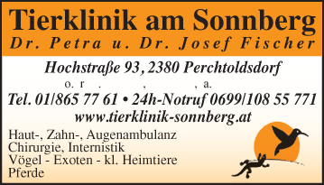 Vergrößern Werbung Am Sonnberg Tierklinik Dr. Petra Fischer & Dr. Josef Fischer