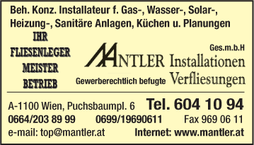 Werbung Mantler Installationen GesmbH