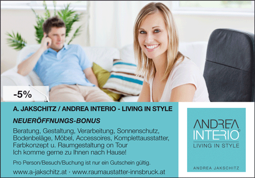 Gutschein, Coupon, Rabatt von A.Jakschitz / Andrea Interio -  Living in Style