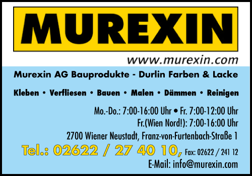 Werbung Murexin AG Bauprodukte - Durlin Farben & Lacke