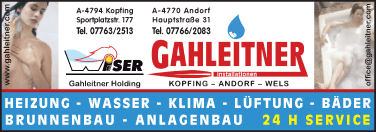 Werbung Gahleitner Installationen GmbH