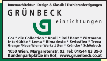 Vergrößern Werbung GRÜNBECK Einrichtungen - Innenarchitektur, Design u. Klassik, Tischleranfertigungen