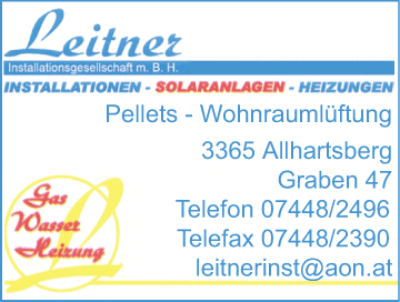 Vergrößern Werbung Leitner Friedrich InstallationsgesmbH