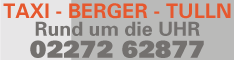 Werbung Taxi Berger - Taxi u. Mietwagen - Berger Günther