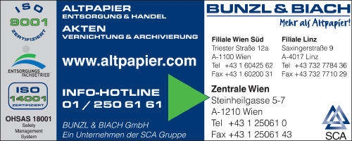 Vergrößern Werbung Bunzl & Biach GmbH