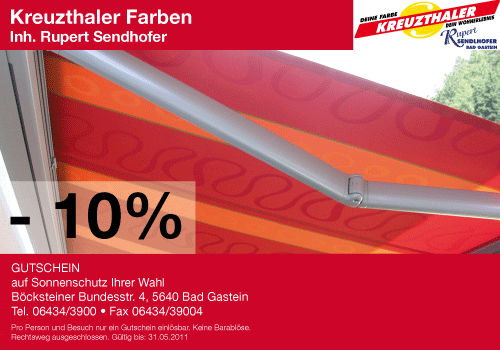 Gutschein, Coupon, Rabatt von Kreuzthaler Farben Inh Rupert Sendlhofer