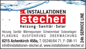 Vergrößern Werbung Installationen Stecher Heizung – Sanitäre GmbH