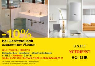Gutschein von G.S.H.T Installateur Notdienst - Öffnet neues Fenster Gutschein von G.S.H.T Installateur Notdienst - Öffnet neues Fenster
