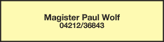 Werbung Wolf Paul Mag