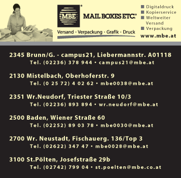 Vergrößern Werbung "MAIL BOXES ETC." - Aura Business Center 2000