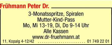 Vergrößern Werbung Frühmann Peter Dr