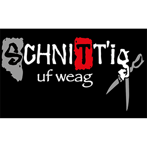 Logo SCHNITT'ig uf weag by Sarah Bundschuh e.U. Mobile Friseurin
