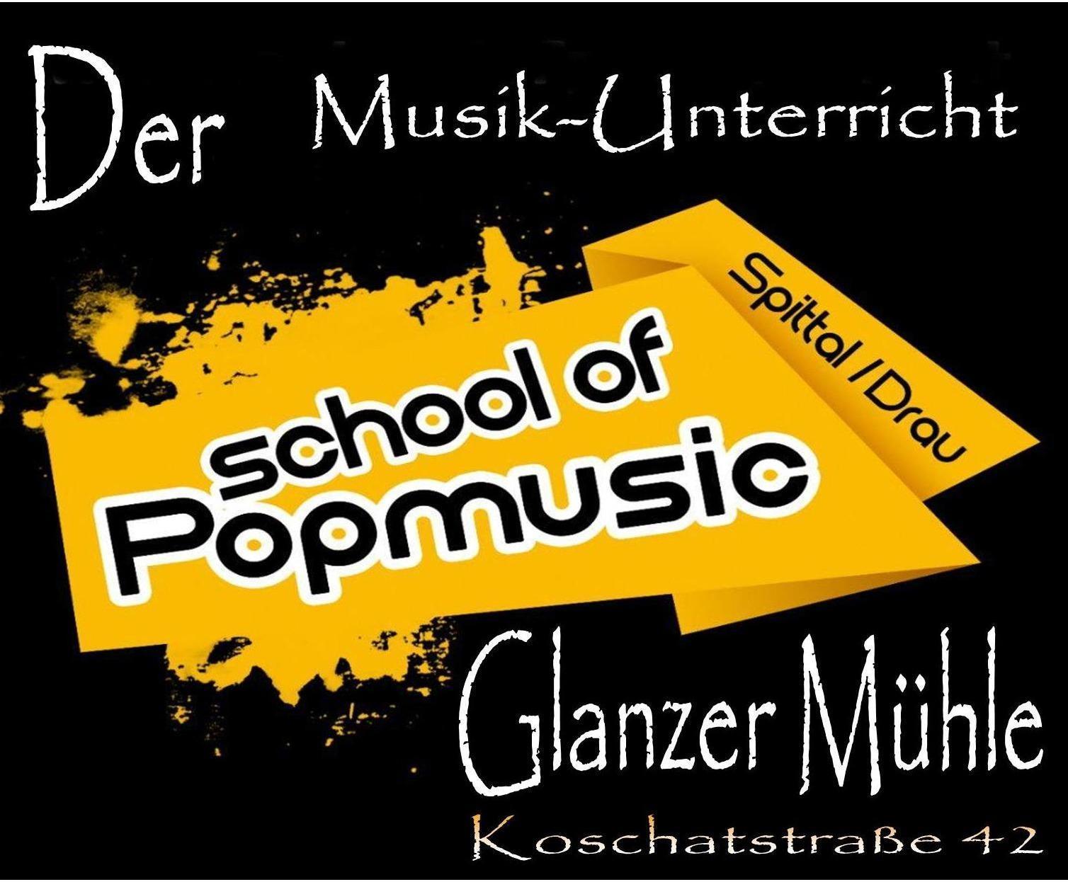 Logo School of Popmusic Spittal, S.O.P. - Büro S. Petritz / Unterricht Koschatstraße 42- Eingang Badgasse 5
