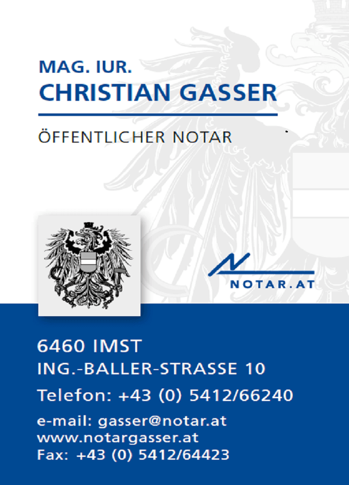 Vorschau - Foto 1 von Notar Gasser - Mag. jur. Christian Gasser
