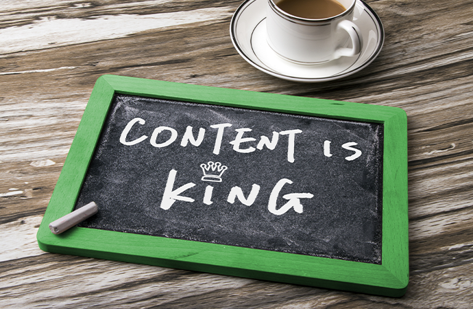 Content is king auf Tafel geschrieben