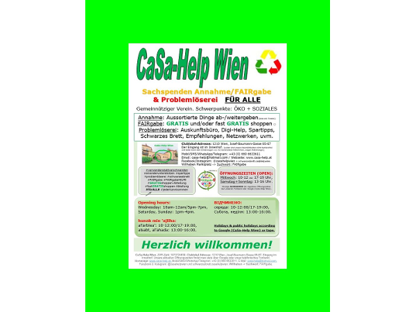 Bild 4 von CaSa-Help Wien: Sachspenden Annahme/FAIRgabe & Problemlöserei Gemeinnütziger Verein.