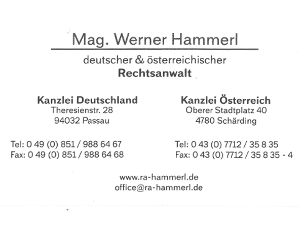 Bild 1 von Mag. Werner Hammerl österreichischer und deutscher Rechtsanwalt