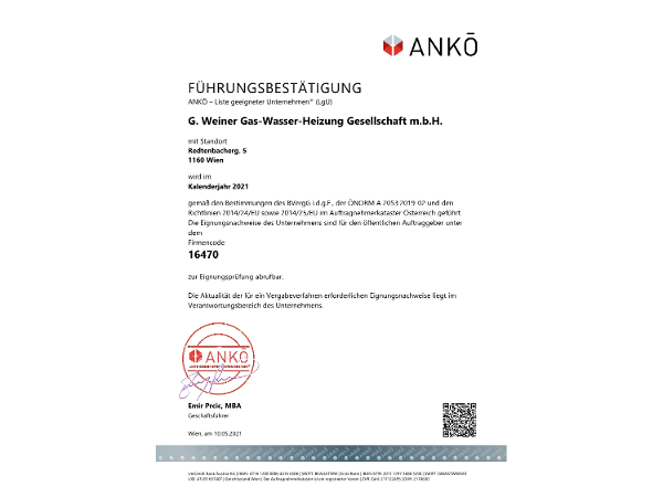 Bild 7 von G. Weiner Gas - Wasser - Heizung Gesellschaft m.b.H.