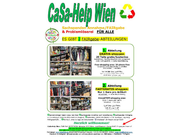 Bild 6 von CaSa-Help Wien: Sachspenden Annahme/FAIRgabe & Problemlöserei Gemeinnütziger Verein.