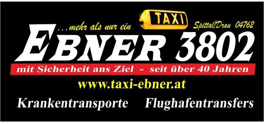 Logo Taxi Ebner 3802 OG - Spittal/Drau