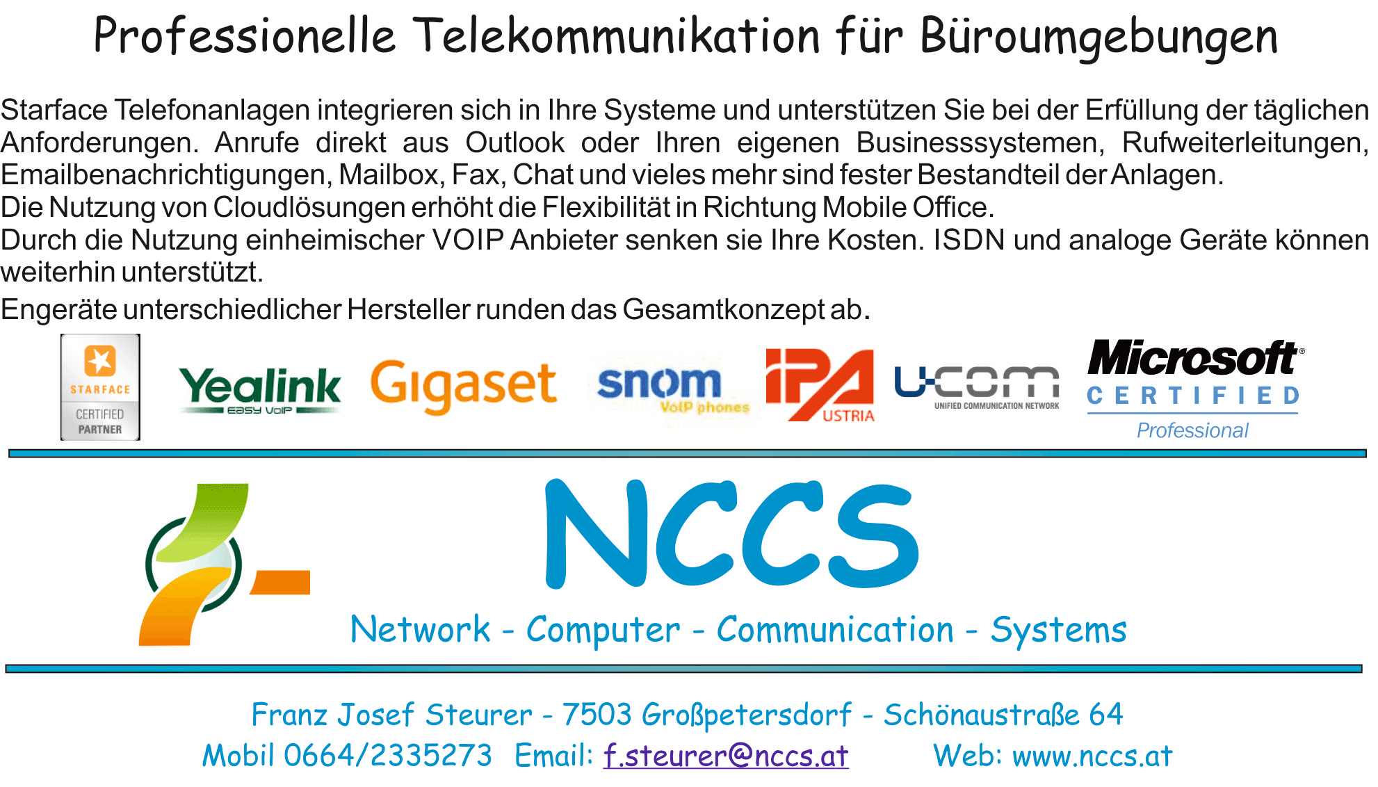 Vorschau - Foto 1 von Franz Josef Steurer – NCCS - Network-Computer-Communication-Systems