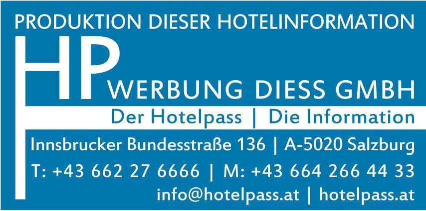Logo HP Werbung - Manfred Diess GmbH | Hotelinformationen | Hotelbroschüre |  Hotel Flyer