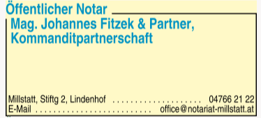 Logo Öffentlicher Notar Mag. Johannes Fitzek & Partner, Kommanditpartnerschaft