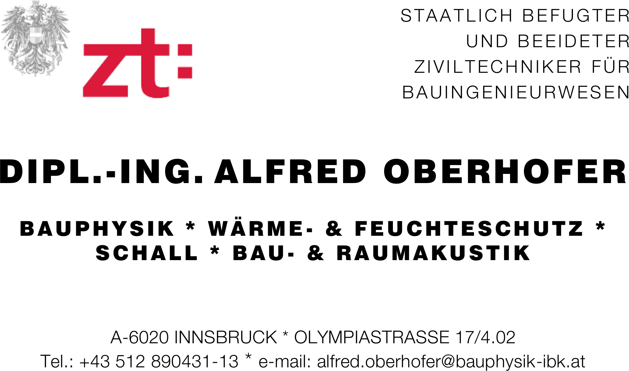 Logo Oberhofer Alfred Dipl.Ing. ZT
