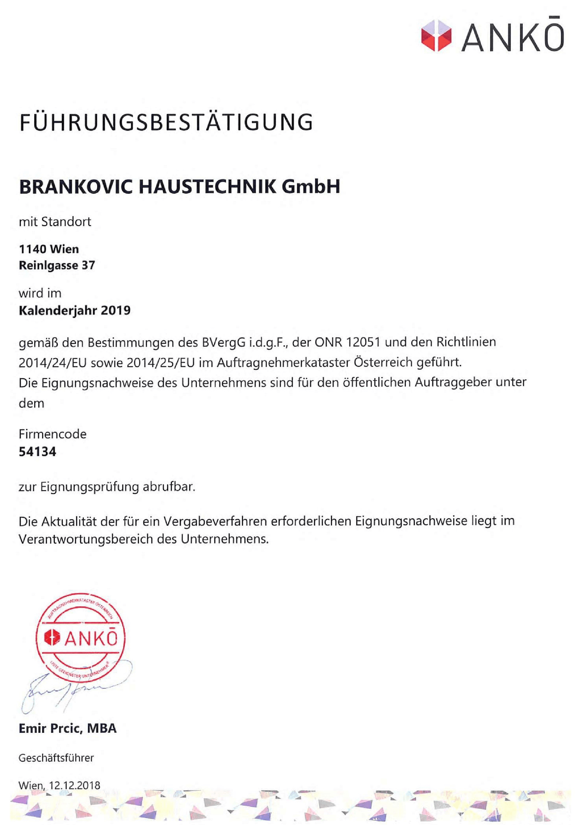 Vorschau - Foto 1 von BRANKOVIC HAUSTECHNIK GmbH