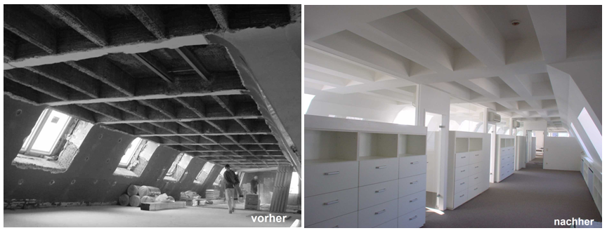 Kreativer Innenausbau: Büroumbau Dachgeschoß