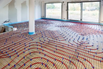 Fußbodenaufbau mit Fußbodenheizung