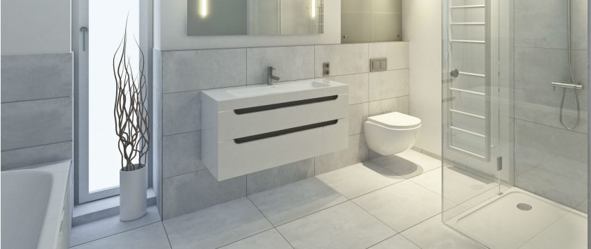 weiße Badezimmer Fliesen