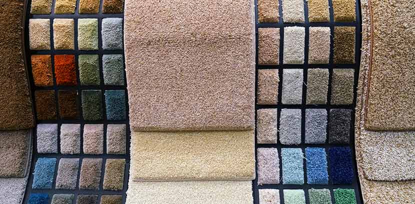 Teppich verlegen: Eine Auswahl verschiedener Teppichboden Muster
