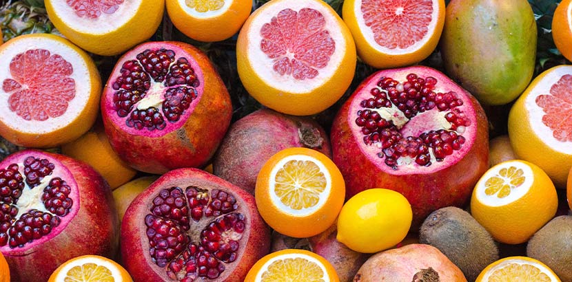 Trockene Haut Ernährung: Grapefruits, Orangen und Zitronen mit vielen Vitaminen
