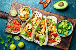 mexikanisches Essen - Tacos mit Shrimps