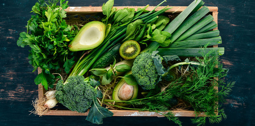 Phenylketonurie Diät: grünes Gemüse und Obst