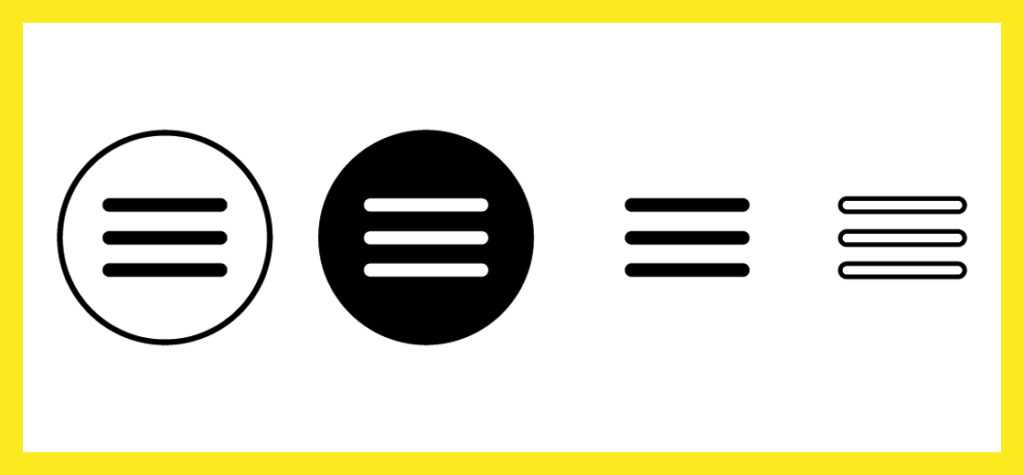 Burger Menü Hamburger Navigation auf Website