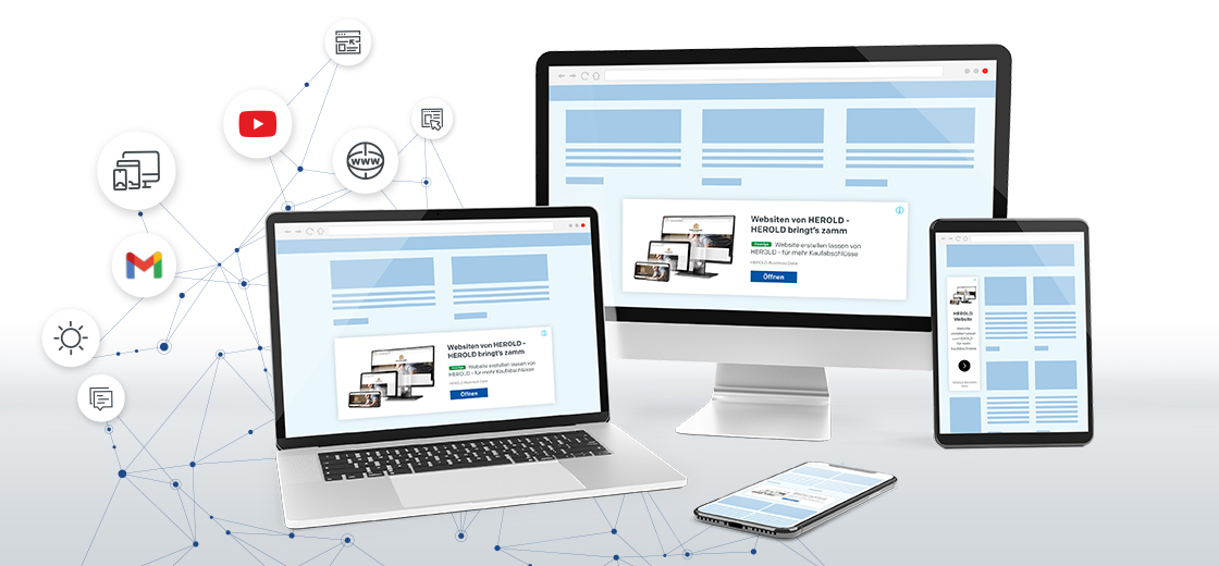 Grafik veranschaulicht, wie man Google Banner erstellen kann.