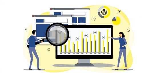 Grafik symbolisiert die ANalyse von Website Traffic