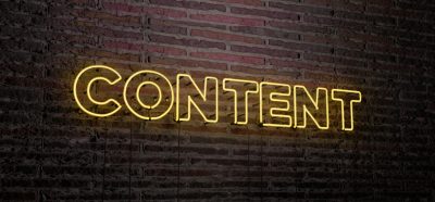 Neonschild veranschaulicht: Content is King!