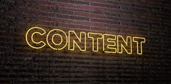 Neonschild veranschaulicht: Content is King!