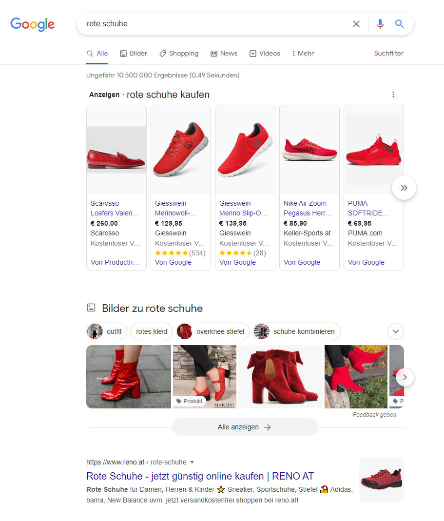 Google Shopping Ad Beispiel
