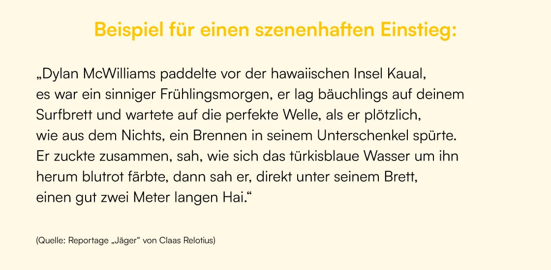 Beispiel für einen szenischen bzw. szenenhaften Einstieg