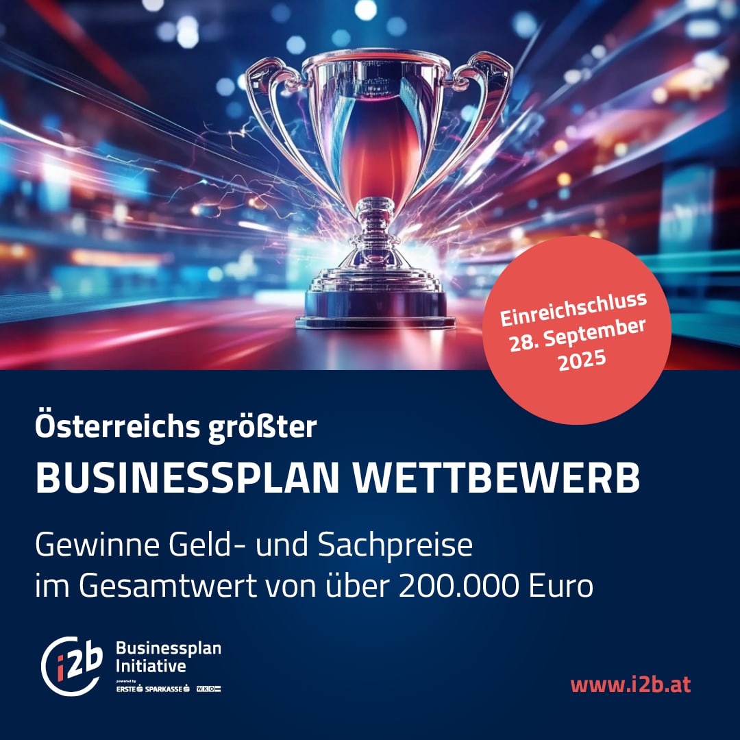 Pokal, darunter Infos zum I2B Wettbewerb