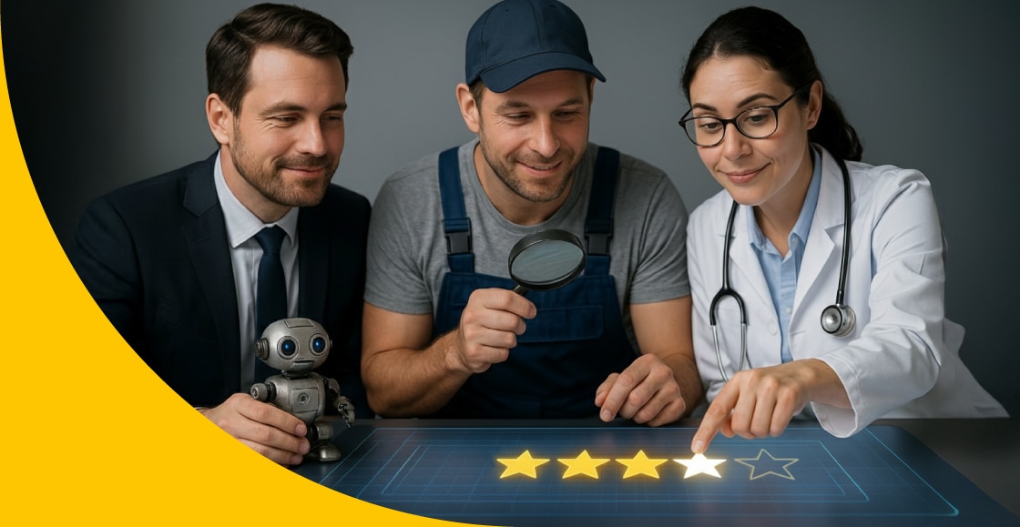 Bewertungen sind ein wichtiger Faktor um bei KI-Suchen vorgeschlagen zu werden. Bild: © Herold